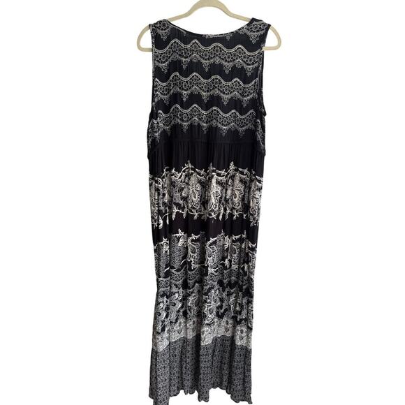Bila Women’s Black and White Maxi Boho Dress size XL - Picture 6 of 6